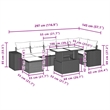 vidaXL 8 Piece Steel Sofa Set in Gray/Anthracite