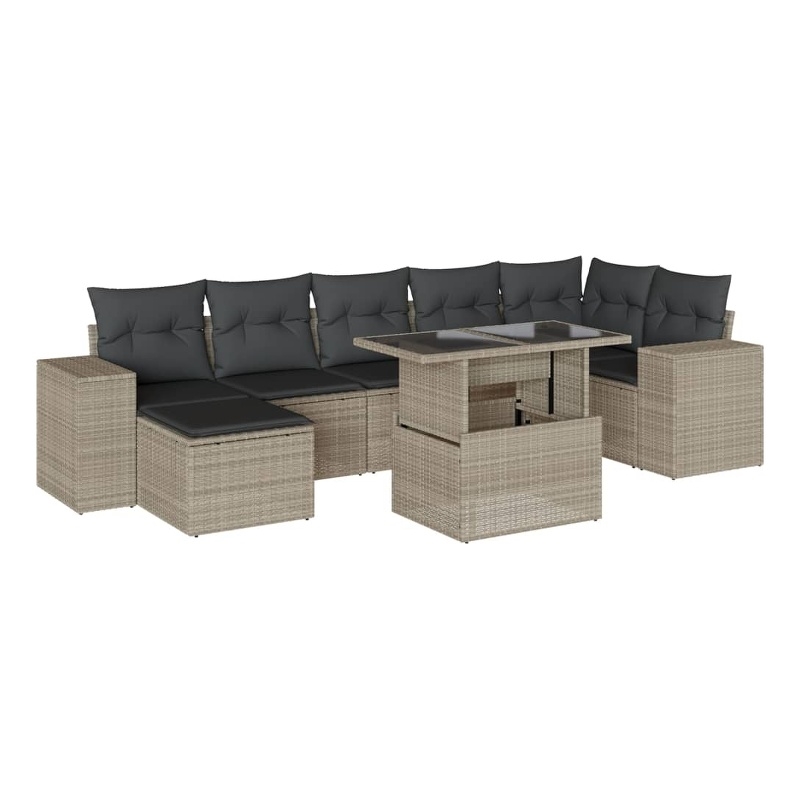 vidaXL 8 Piece Steel Sofa Set in Gray/Anthracite