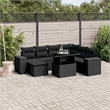vidaXL 8 Piece Steel Sofa Set in Black