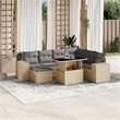 vidaXL 8 Piece Poly Rattan Sofa Set in Gray/Beige
