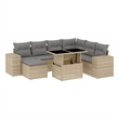 vidaXL 8 Piece Poly Rattan Sofa Set in Gray/Beige