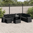 vidaXL 9 Piece Poly Rattan Sofa Set in Black
