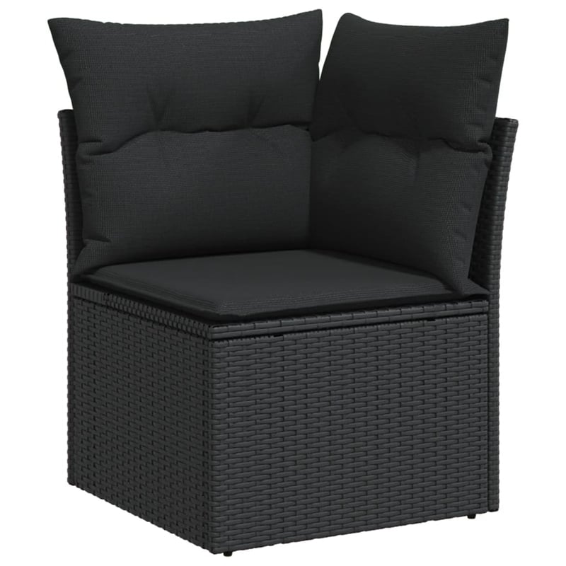vidaXL 9 Piece Poly Rattan Sofa Set in Black