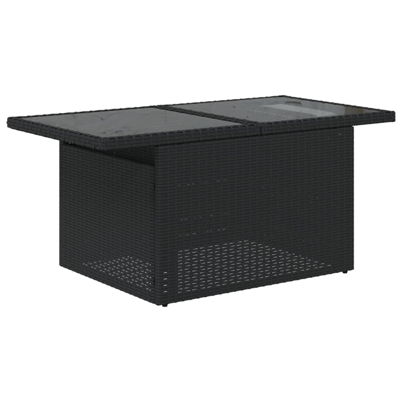 vidaXL 9 Piece Poly Rattan Sofa Set in Black