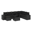 vidaXL 9 Piece Poly Rattan Sofa Set in Black