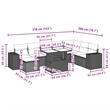 vidaXL 9 Piece Poly Rattan Sofa Set in White/Cream/Beige