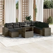 vidaXL 9 Piece Poly Rattan Sofa Set in Gray