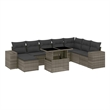 vidaXL 9 Piece Poly Rattan Sofa Set in Gray