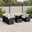 vidaXL 10 Piece Steel Large Sofa Set in Black