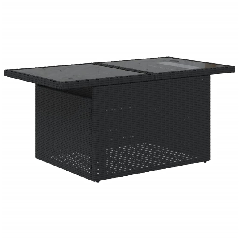 vidaXL 10 Piece Steel Large Sofa Set in Black