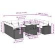 vidaXL 10 Piece Steel Large Sofa Set in Black