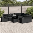 vidaXL 10 Piece Steel Large Sofa Set in Black