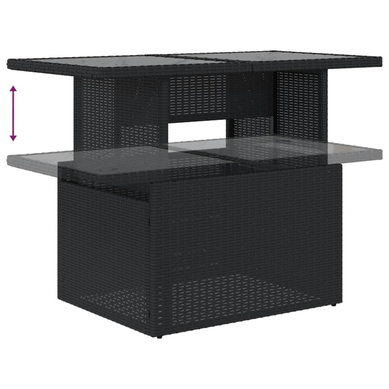 vidaXL 10 Piece Steel Large Sofa Set in Black