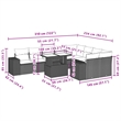 vidaXL 10 Piece Steel Large Sofa Set in Black