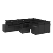 vidaXL 10 Piece Steel Large Sofa Set in Black