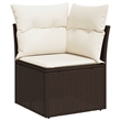 vidaXL 10 Piece Sofa Set in White/Brown/Cream
