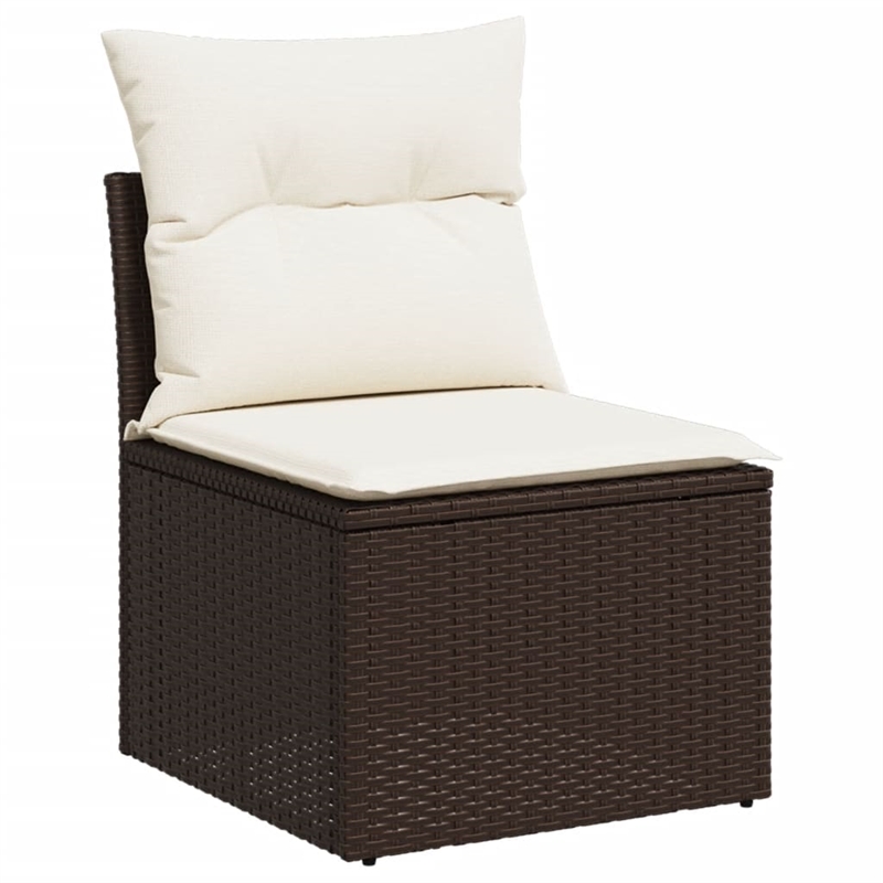 vidaXL 10 Piece Sofa Set in White/Brown/Cream