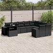 vidaXL 10 Piece Steel Sofa Set in Black