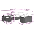vidaXL 10 Piece Steel Sofa Set in Black