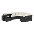 vidaXL 10 Piece Steel Sofa Set in Black/White/Cream
