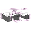 vidaXL 11 Piece Poly Rattan Patio Sofa Set in Gray/Beige
