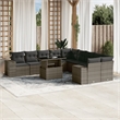 vidaXL 11 Piece Poly Rattan Standard Sofa Set in Gray