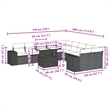 vidaXL 11 Piece Poly Rattan Standard Sofa Set in Gray