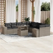 vidaXL 11 Piece Poly Rattan Sofa Set in Gray