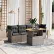 vidaXL 5 Piece Solid Acacia Wood Sofa Set in Gray