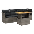vidaXL 5 Piece Solid Acacia Wood Sofa Set in Gray