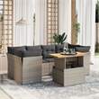 vidaXL 7 Piece Poly Rattan Sofa Set in Gray