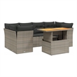 vidaXL 7 Piece Poly Rattan Sofa Set in Gray