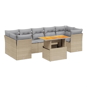 vidaXL 8 Piece Sofa Set in Beige