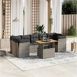 vidaXL 8 Piece Solid Acacia Wood Large Sofa Set in Gray
