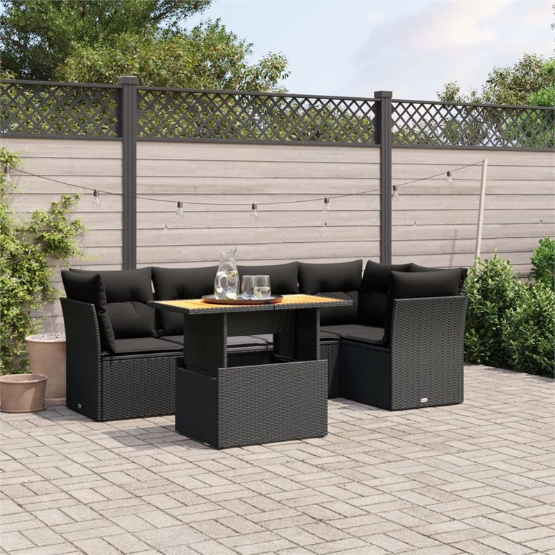 vidaXL 5 Piece Steel Sofa Set in Black
