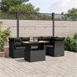 vidaXL 5 Piece Steel Sofa Set in Black
