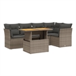 vidaXL 5 Piece Poly Rattan Sofa Set in Gray