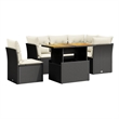 vidaXL 5 Piece Steel Sofa Set in Black/White/Cream