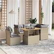 vidaXL 5 Piece Steel Sofa Set in Gray/Beige