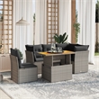 vidaXL 5 Piece Steel Small Sofa Set in Gray