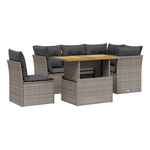 vidaXL 5 Piece Steel Small Sofa Set in Gray