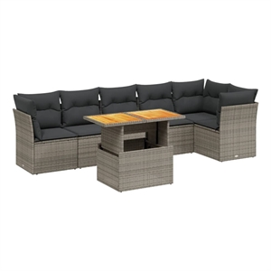 vidaXL 7 Piece Steel Sofa Set in Gray