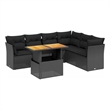 vidaXL 7 Piece Steel Sofa Set in Black