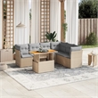 vidaXL 7 Piece Poly Rattan Sofa Set in Gray/Beige