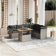 vidaXL 7 Piece Poly Rattan Sofa Set in Gray