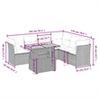 vidaXL 7 Piece Poly Rattan Sofa Set in Gray