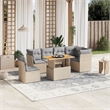 vidaXL 7 Piece Poly Rattan Sofa Set in Beige