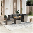 vidaXL 7 Piece Solid Acacia Wood Small Sofa Set in Gray