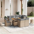 vidaXL 9 Piece Solid Acacia Wood Sofa Set in Beige