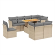 vidaXL 9 Piece Solid Acacia Wood Sofa Set in Beige